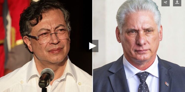 Gustavo Petro y Miguel Díaz-Canel