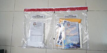 Frustran envío de láminas de cocaina ocultas en folders y documentos