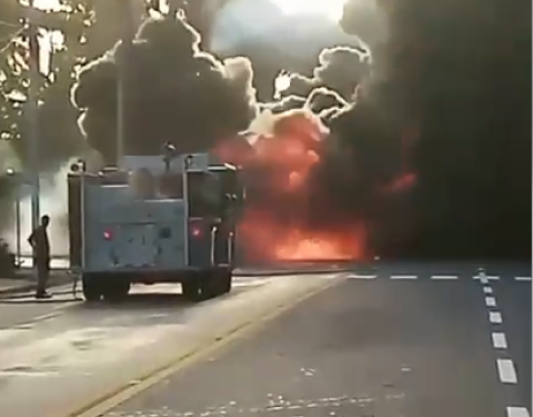 Digesett reporta incendio de camión de combustible en la George Washington próximo al Sheraton