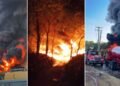 Fuerte incendio afecta vertedero de Cancino Adentro en SDE