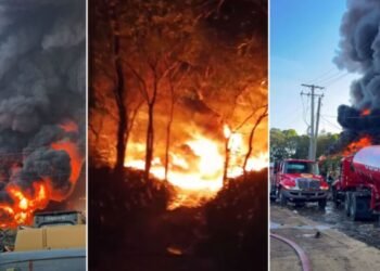 Fuerte incendio afecta vertedero de Cancino Adentro en SDE