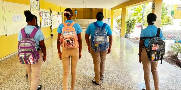 Un 78 % de estudiantes llega con mochilas transparentes a centro de Barahona