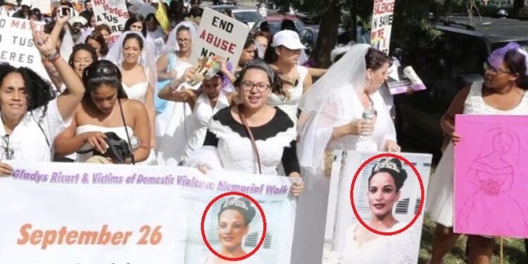 Marchan contra violencia de género en Alto Manhattan a 27 años asesinato dominicana Gladys Ricart
