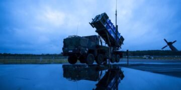 Un sistema móvil de misiles tierra-aire MIM-104 Patriot