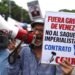 Chavistas protestan contra acuerdo petrolero entre EE. UU. y Venezuela exigen salarios dignos