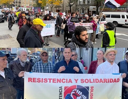 Cientos marchan en el Alto Manhattan contra ICE