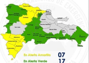 COE mantiene siete provincias en alerta amarilla y coloca 17 en verde por incidencia de vaguada
